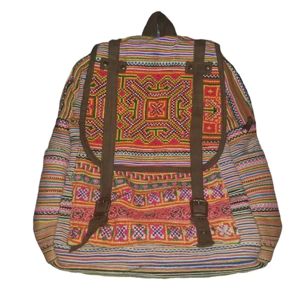 Boho💜Fold Over Backpack  - Picture 2 of 7